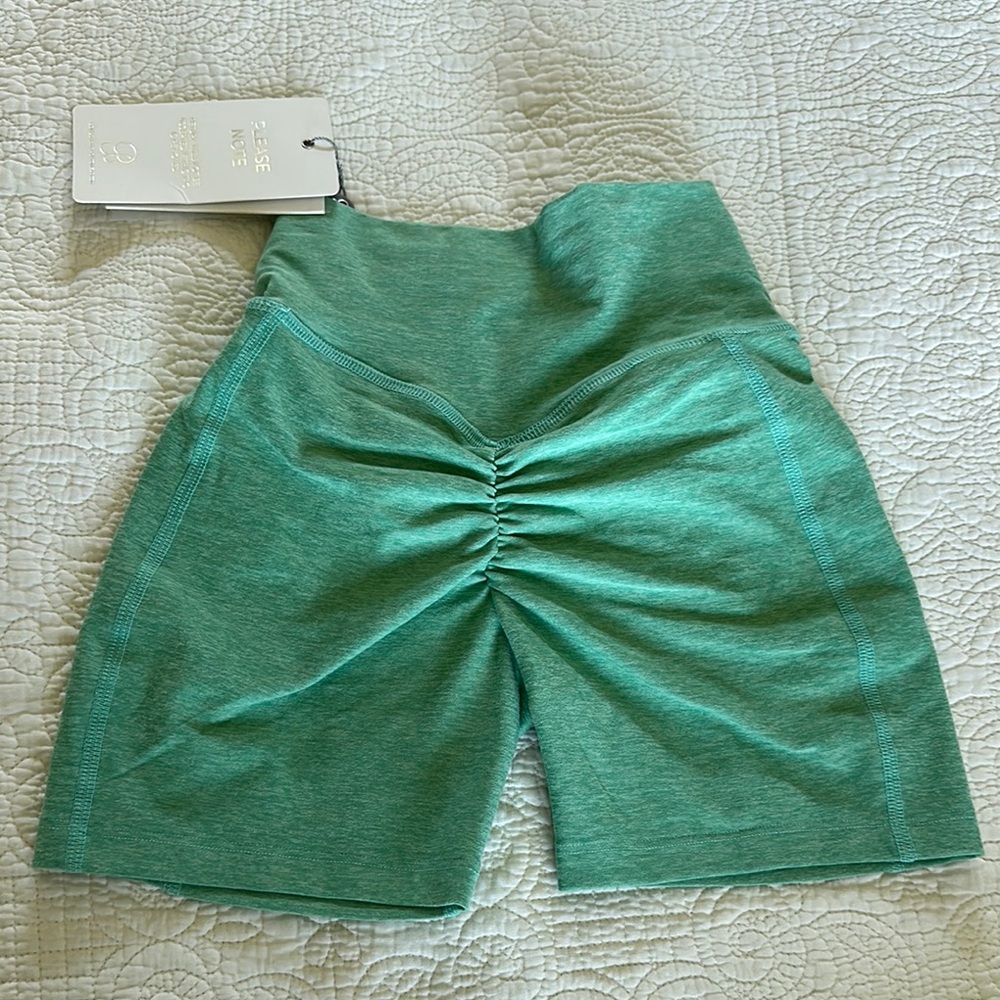 Bombshell Sportswear Green Bike Shorts - Picture 2 of 3
